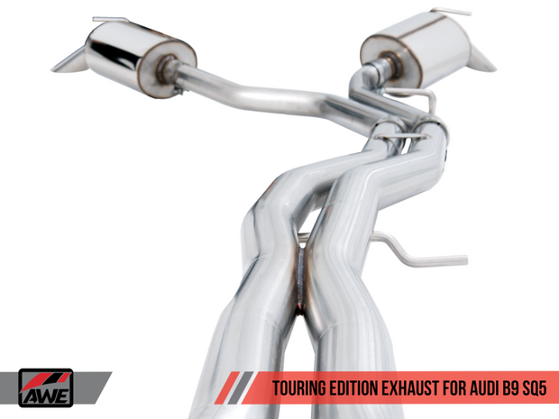 AWE Tuning Audi B9 SQ5 Non-Resonated Touring Edition Cat-Back Exhaust - No Tips (Turn Downs)