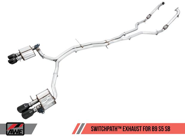 AWE SwitchPath™ Exhaust for Audi B9 S5 Sportback - Non-Resonated (102mm Tips)