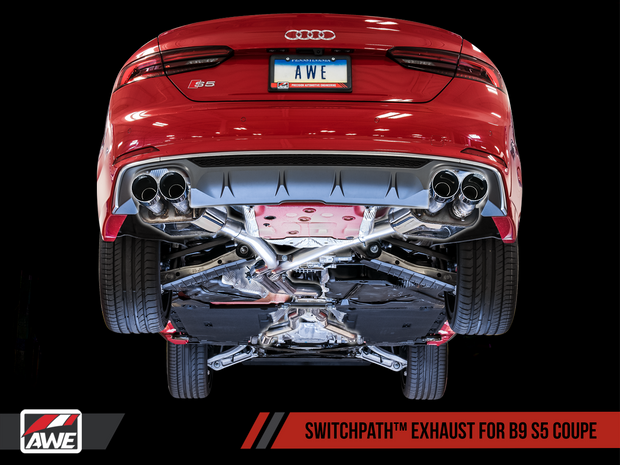 AWE SwitchPath™ Exhaust for Audi B9 S5 Coupe - Non-Resonated -102mm Tips