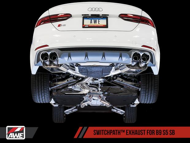 AWE SwitchPath™ Exhaust for Audi B9 S5 Sportback - Non-Resonated (102mm Tips)