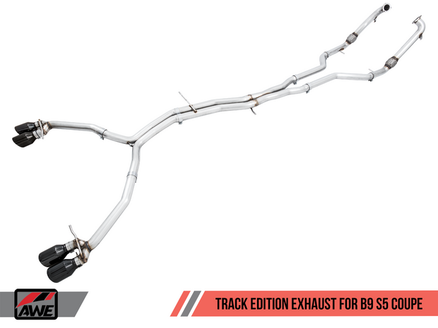 AWE Track Edition Exhaust for Audi B9 S5 Coupe - Non-Resonated - 90mm Tips
